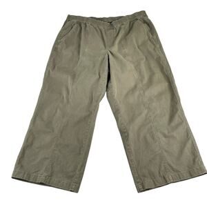 Land's End Army Green High Rise Wide Leg Pull On Pants Women's Size 18W